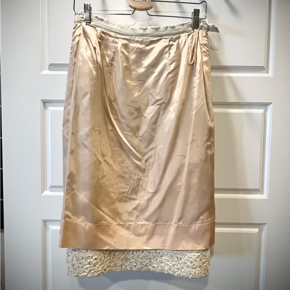 Vintage Textured Pencil Skirt made of ribbons, lined (S/M) - Picture 5 of 10